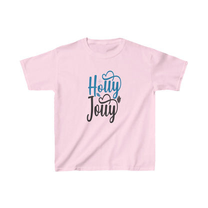 Christmas Unisex Kids T-Shirt - Festive Holly Jolly Design