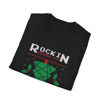 Christmas Unisex T-Shirt - Rockin Around The Upside Down Festive Color Design