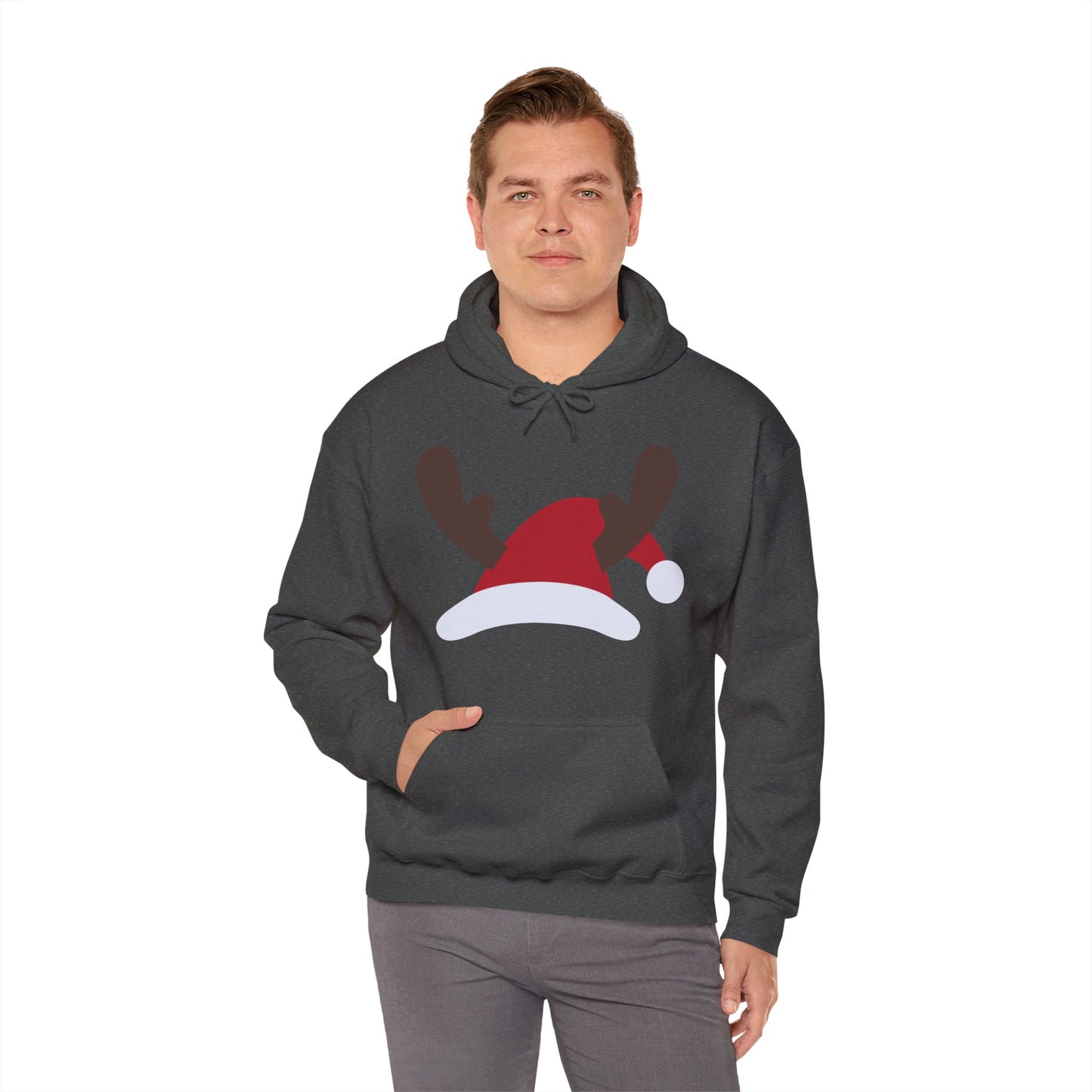 Christmas Unisex Hooded Sweatshirt - Santa's Hat Design