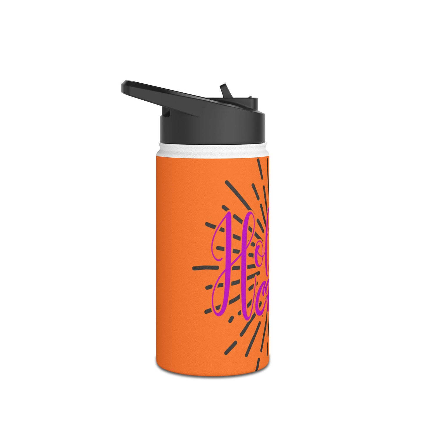 Stainless Steel Water Bottle, Standard Lid - Holiday Cheer Design with Crusta Background