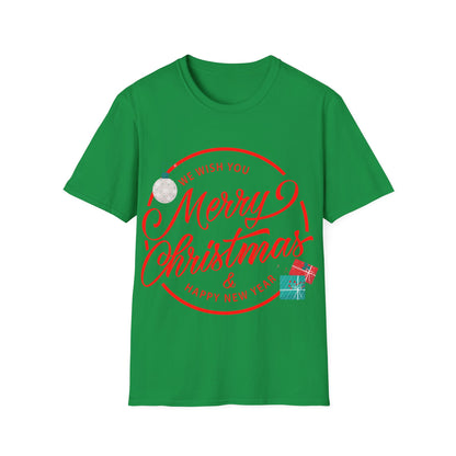 Christmas Unisex T-Shirt - We Wish You a Merry Christmas Design