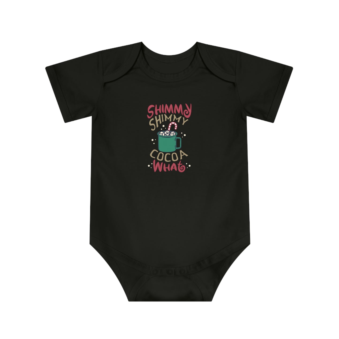 Christmas Baby Bodysuit - Shimmy Shimmy Cocoa What Color Design