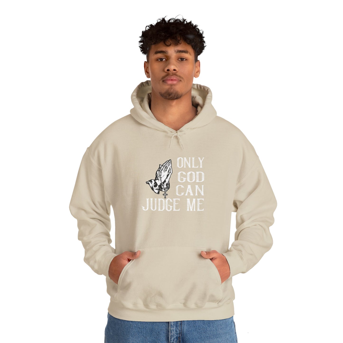 Christian Unisex Hooded Sweatshirt - Only God Can Judge Me Design