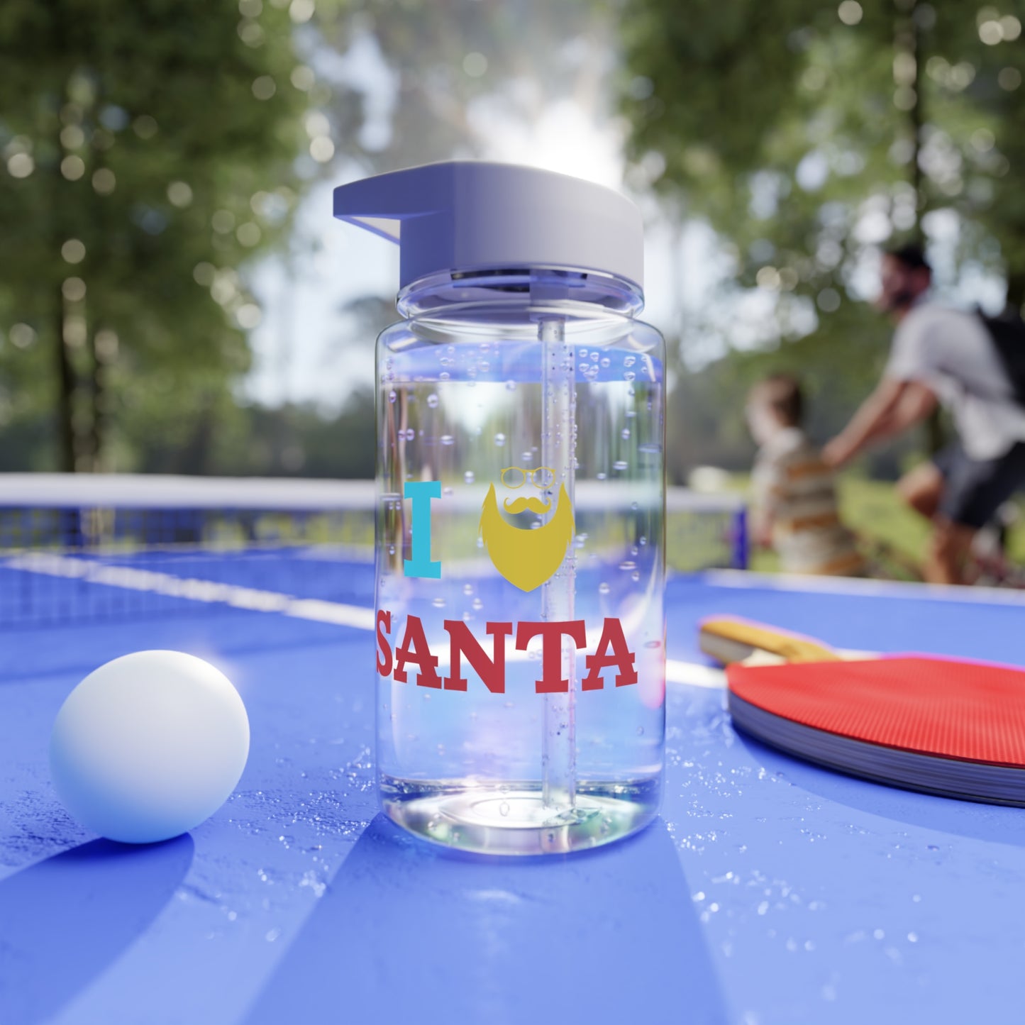 Tritan Water Bottle - I Love Santa Design