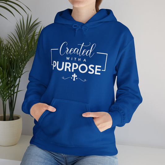 Created With A Purpose Christian Hoodie - Unisex Faith Apparel