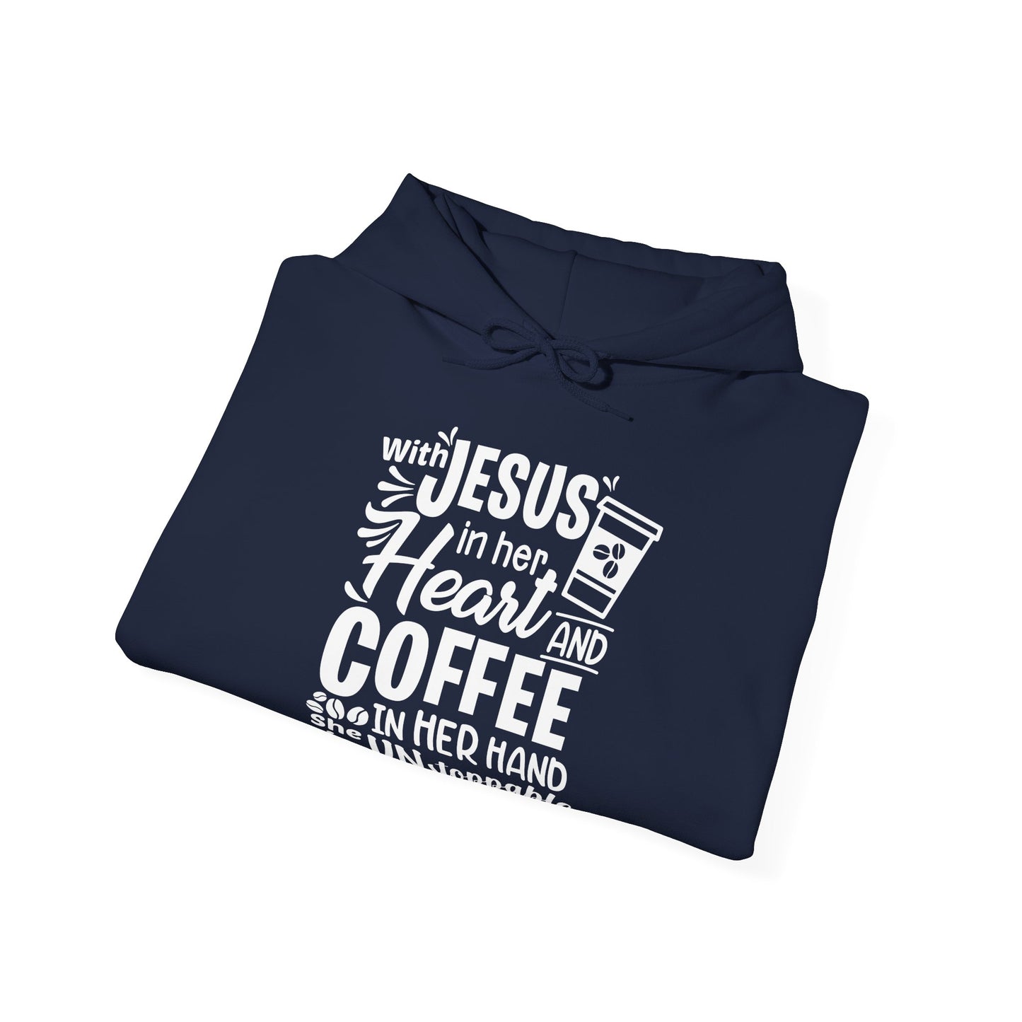 Christian Unisex Hooded Sweatshirt - With Jesus In Her Heart Design