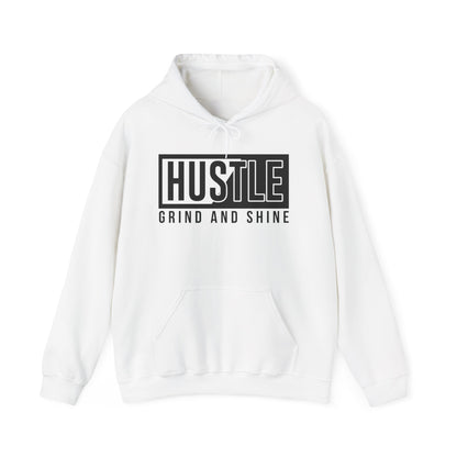 Motivational Unisex Hooded Sweatshirt - Hustle Grind and Shine Design