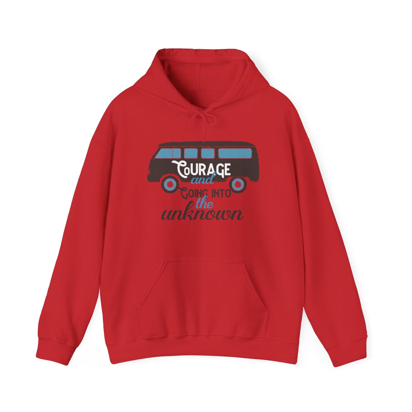 Motivational Unisex Hooded Sweatshirt - Courage Going Into The Unknown Design