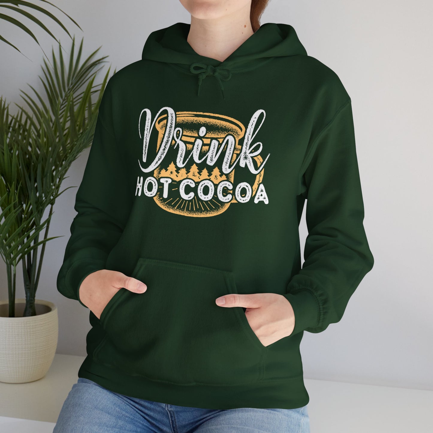 Christmas Unisex Hooded Sweatshirt - Drink Hot Cocoa Design