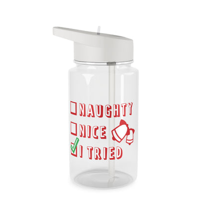 Tritan Water Bottle - Naughty Nice I Tried Design