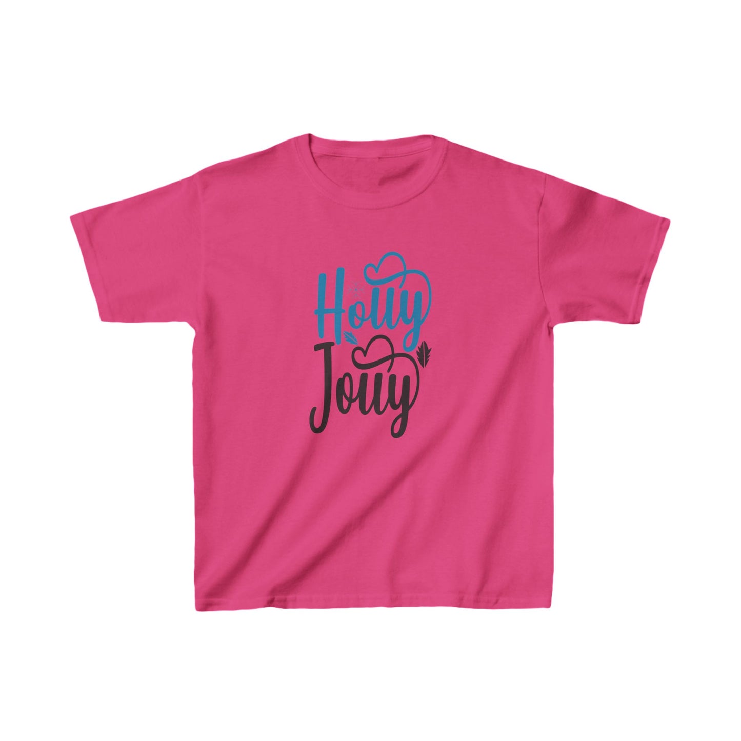 Christmas Unisex Kids T-Shirt - Festive Holly Jolly Design