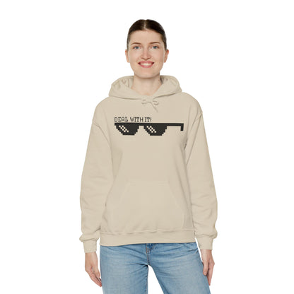 Motivational Unisex Hooded Sweatshirt - Deal With It Design