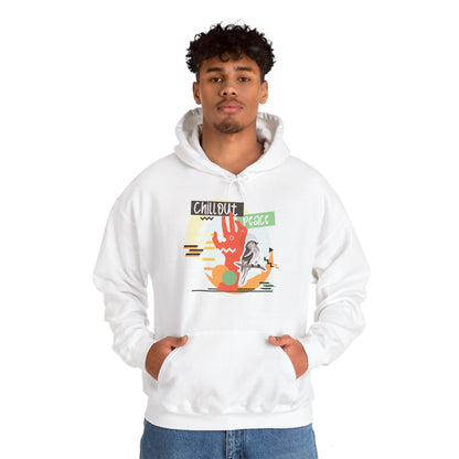 Motivational Unisex Hooded Sweatshirt - Chillout Peace Design