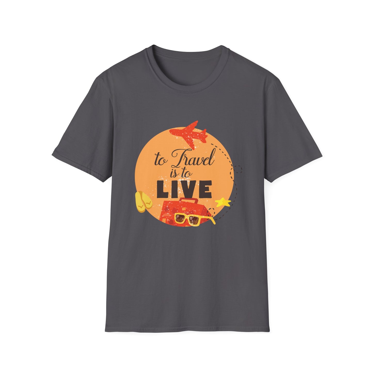 Motivational Unisex T-Shirt - To Travel Is To Live Design