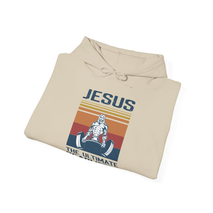 Christian Unisex Hooded Sweatshirt - Jesus The Ultimate Deadlifter Design