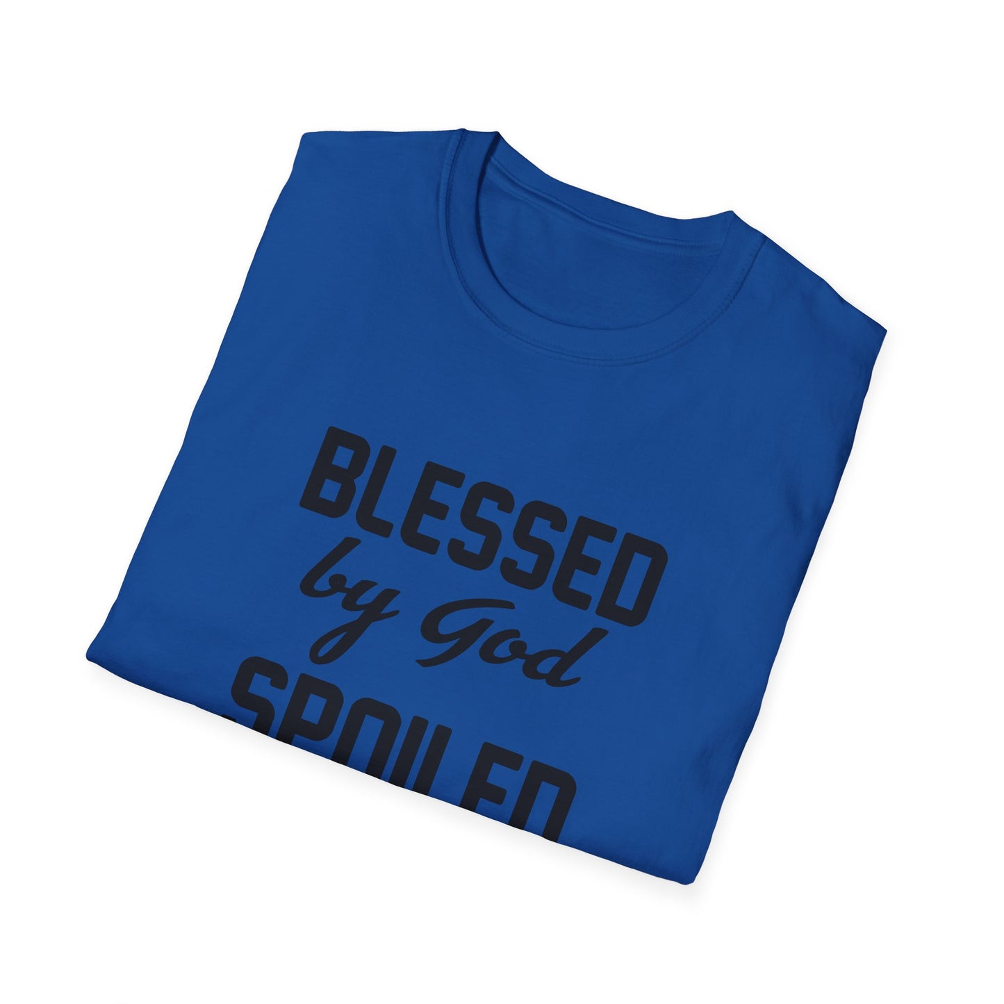 Christian Unisex T-Shirt - Blessed By God Spoiled By My Husband Design