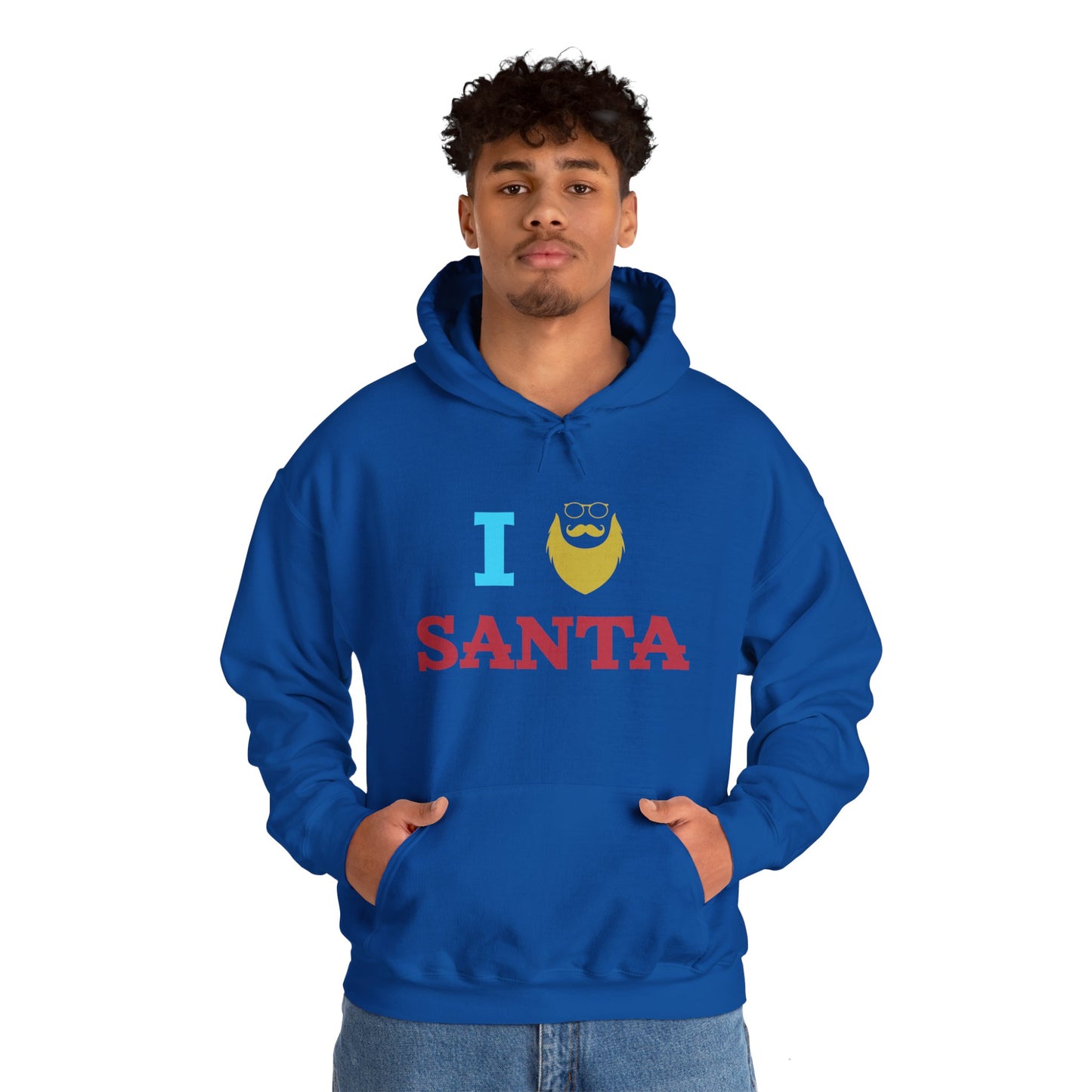 Christmas Unisex Hooded Sweatshirt - I Love Santa Design