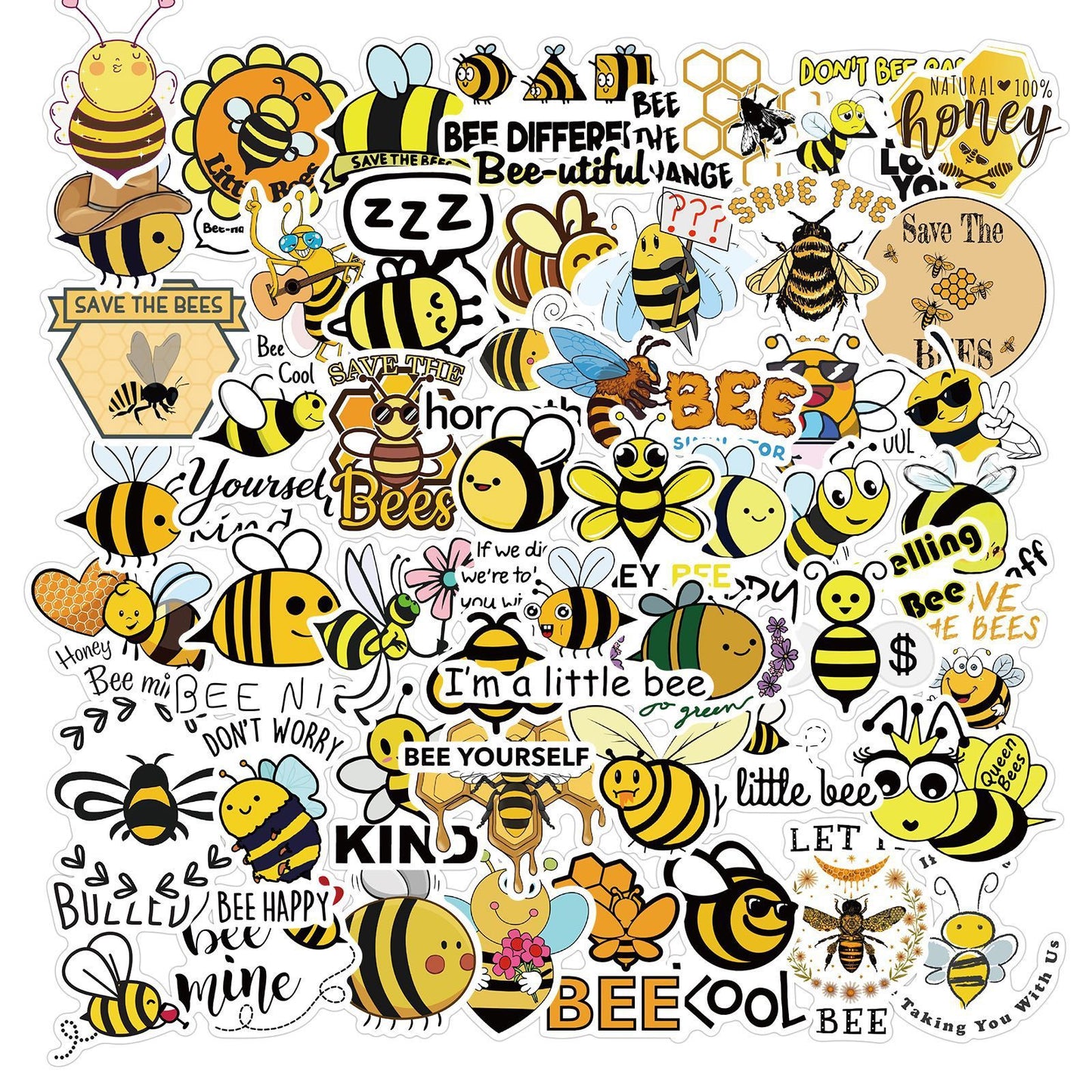 Buzz into Inspiration with 50 pcs Bee Doodle Stickers!