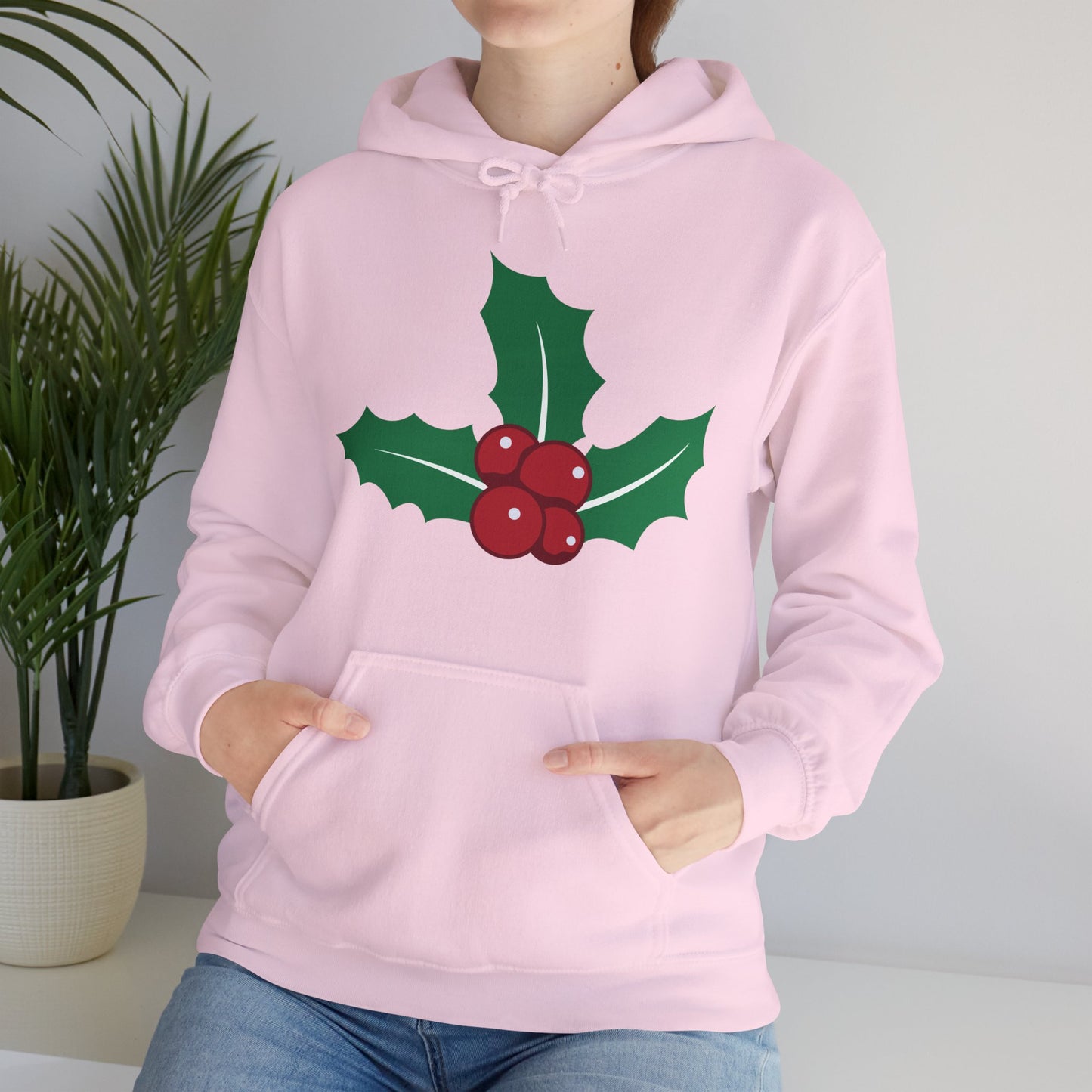 Christmas Unisex Hooded Sweatshirt - Mistletoe Design