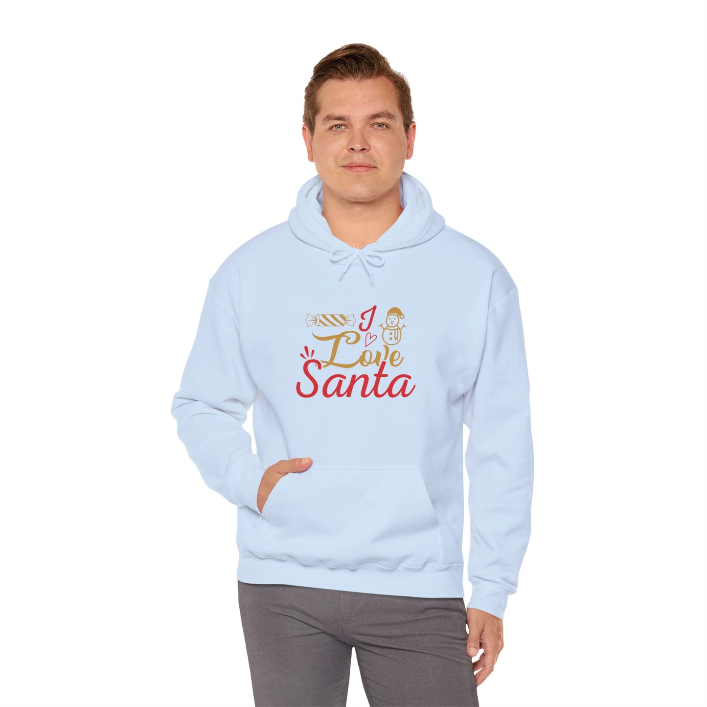 Christmas Unisex Hooded Sweatshirt - Love Santa Design