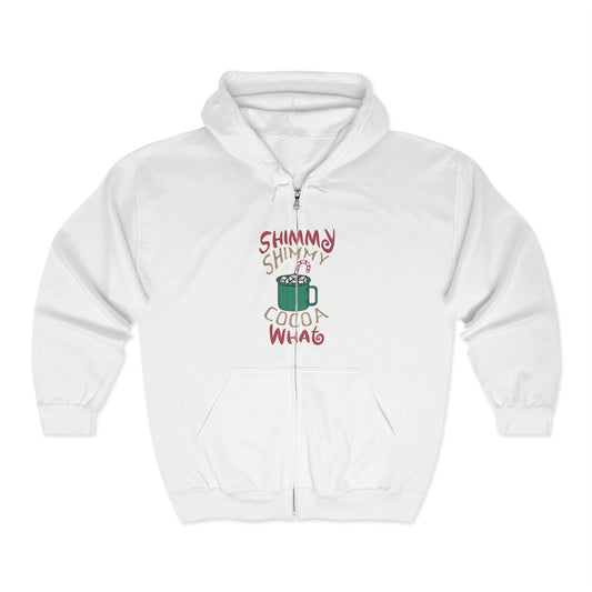 Christmas Unisex Full Zip Hooded Sweatshirt - Shimmy Shimmy Cocoa What Design