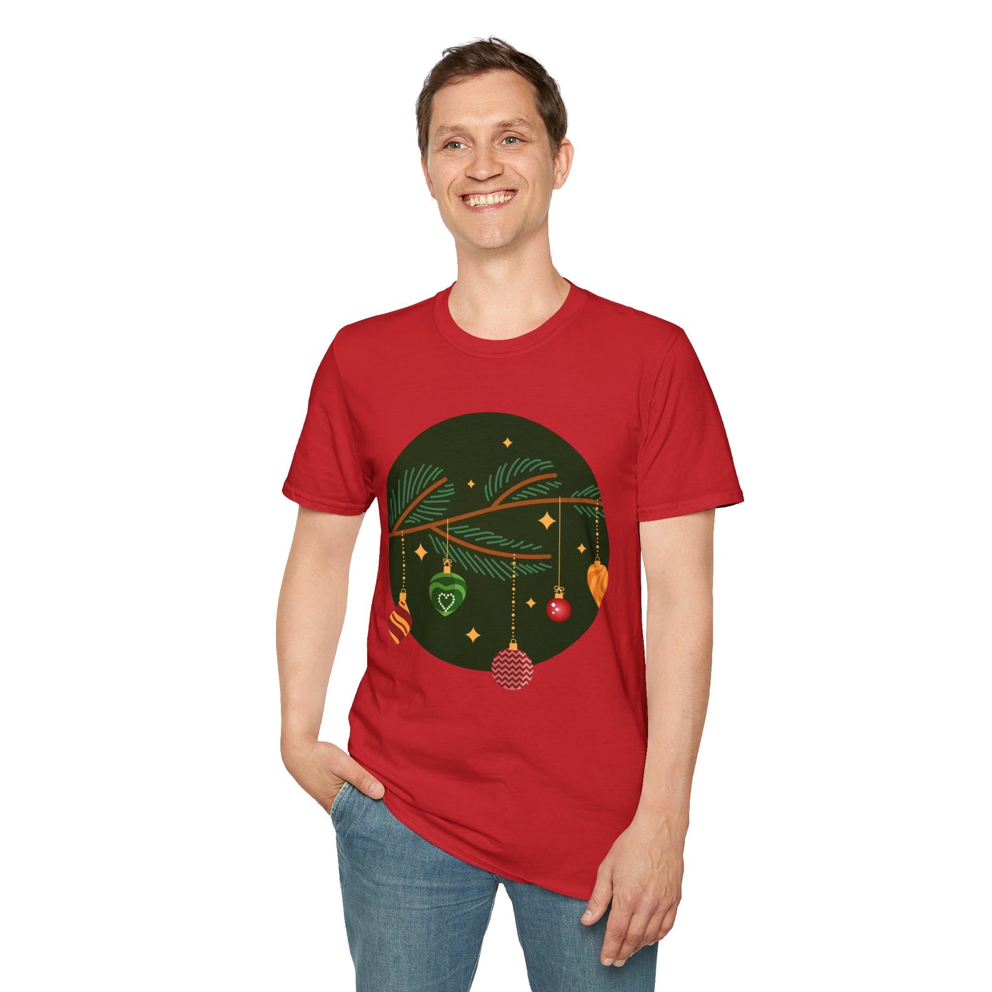 Christmas Unisex T-Shirt - Tree Ornaments Design