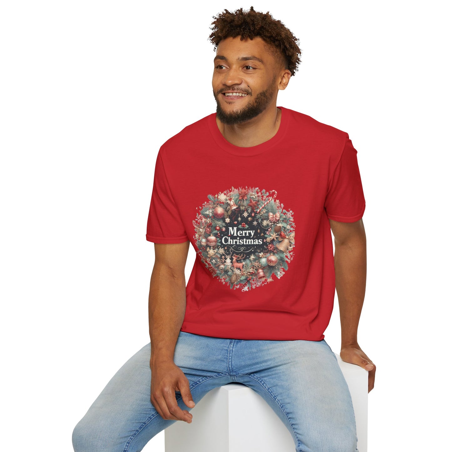 Christmas Unisex T-Shirt - Xmas Wreath Design