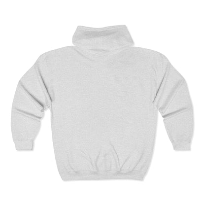 Christmas Unisex Full Zip Hooded Sweatshirt - Merry Christmas Reindeer Antlers Design