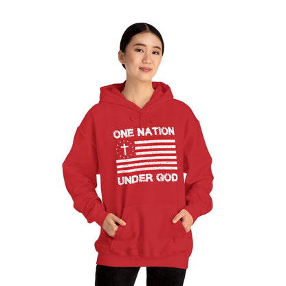 Christian Unisex Hooded Sweatshirt - One Nation Under God Design