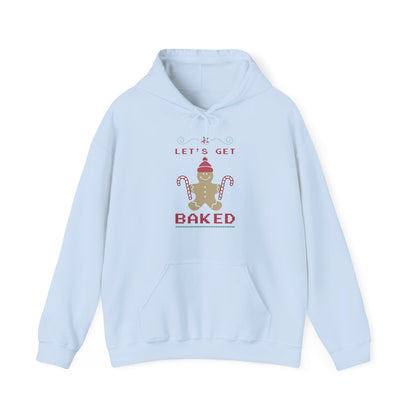 Christmas Unisex Hooded Sweatshirt - Let's Get Baked Design