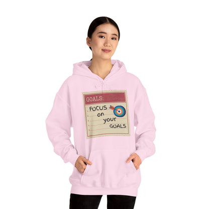 Motivational Unisex Hooded Sweatshirt - Focus On Your Goals Design