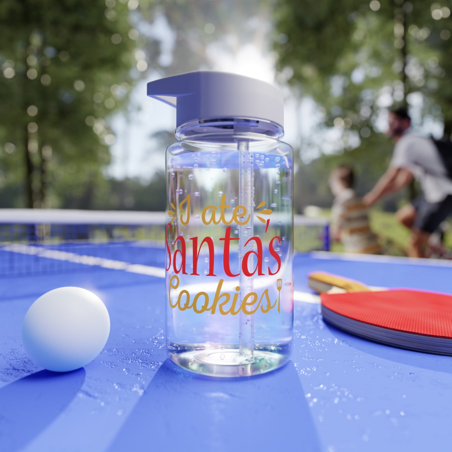 Tritan Water Bottle - I Ate Santa's Cookies Design