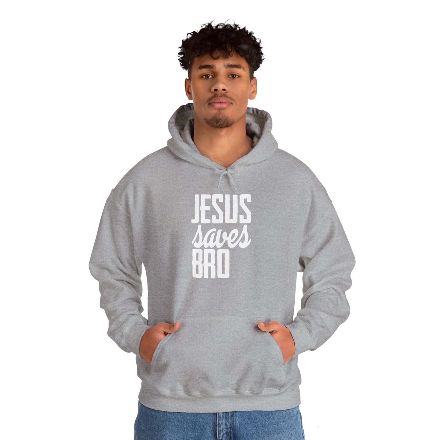 Christian Unisex Hooded Sweatshirt - Jesus Saves Bro Design