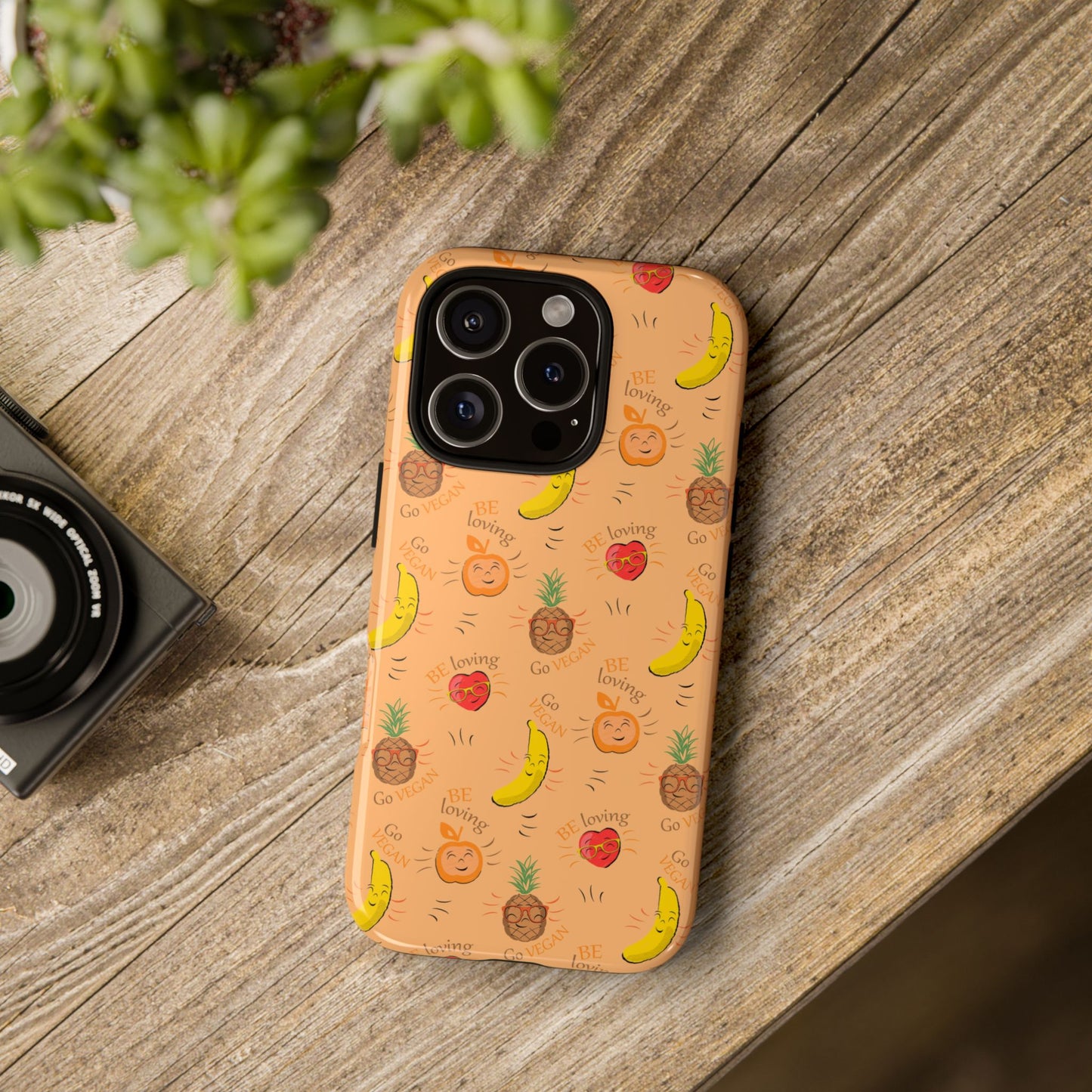 Motivational Tough Cases for iPhone - Go Vegan Pattern Design