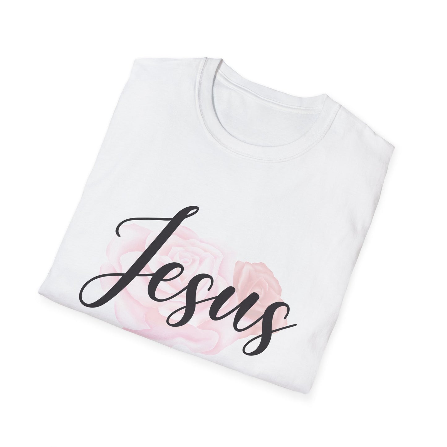 Christian Unisex T-Shirt - Jesus and Rose Design