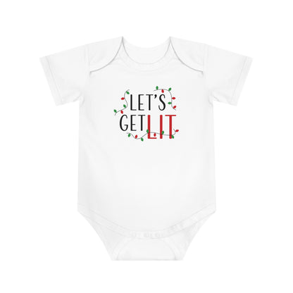 Christmas Baby Bodysuit - Let's Get Lit Design