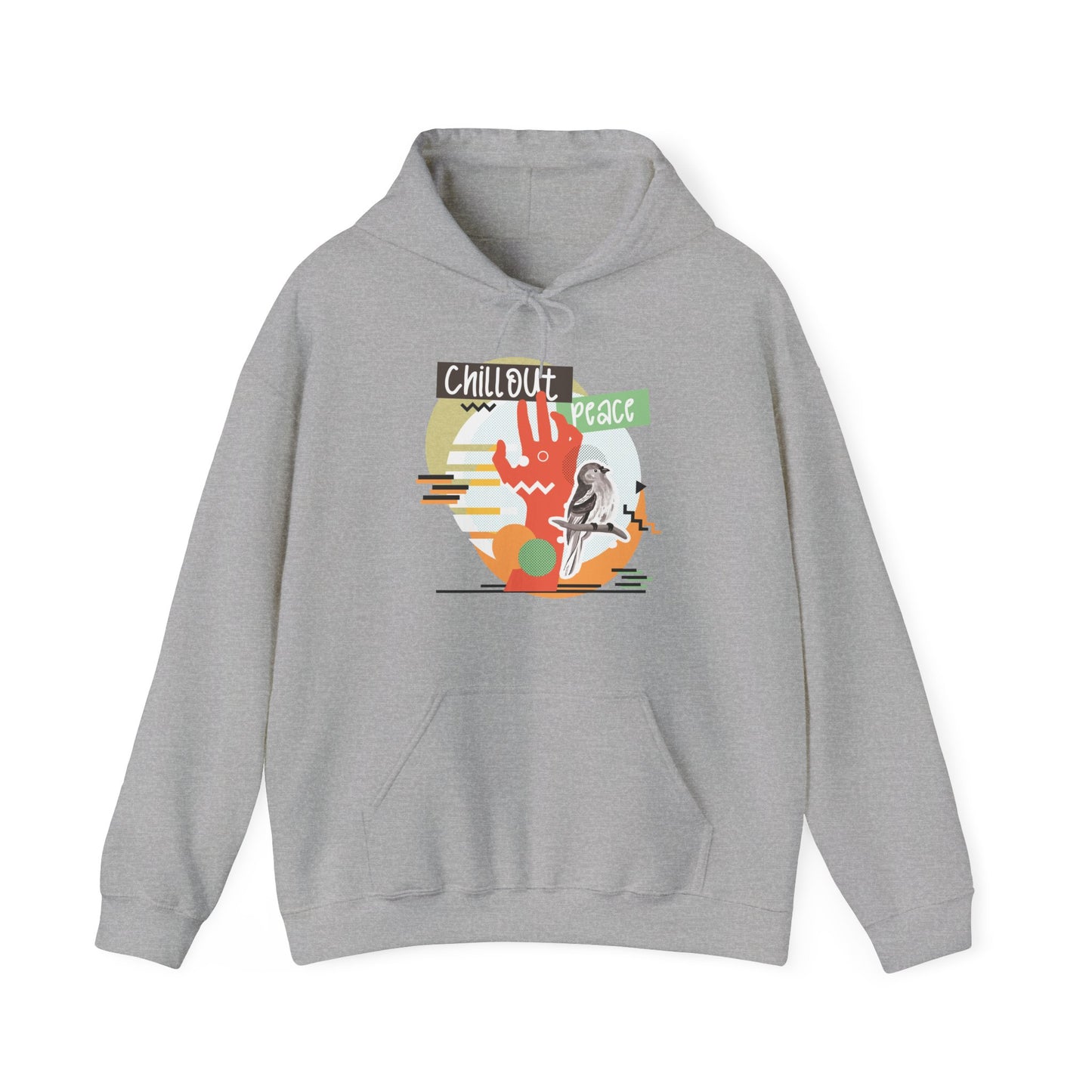 Motivational Unisex Hooded Sweatshirt - Chillout Peace Design