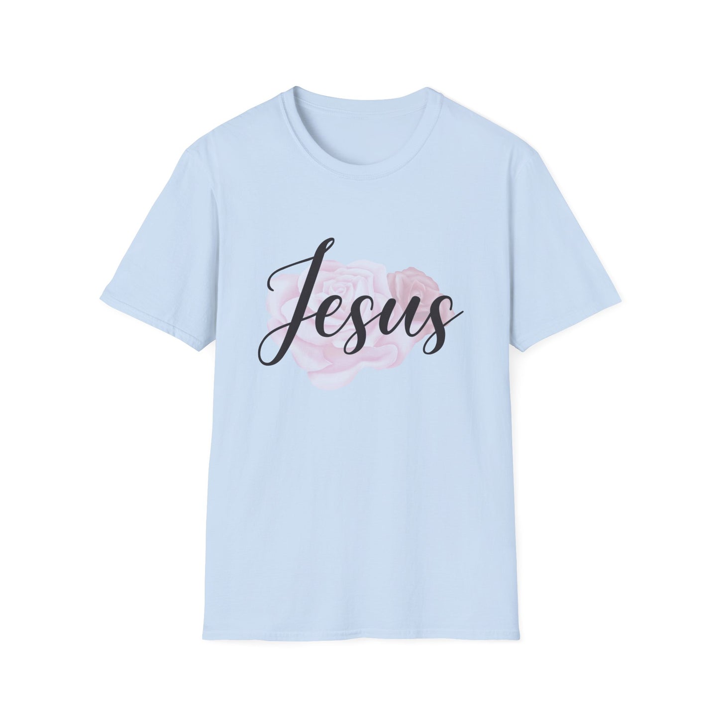 Christian Unisex T-Shirt - Jesus and Rose Design