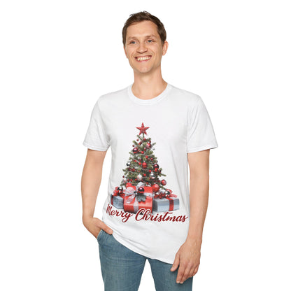 Christmas Unisex T-Shirt - Xmas Tree and Presents Design