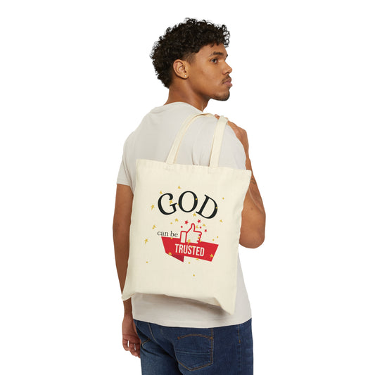God Can Be Trusted Motivational Tote Bag - Cotton Canvas - Motivational Treats