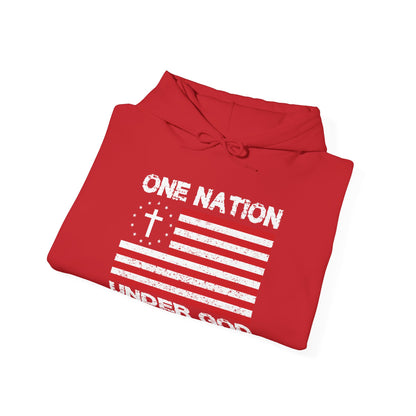 Christian Unisex Hooded Sweatshirt - One Nation Under God Design