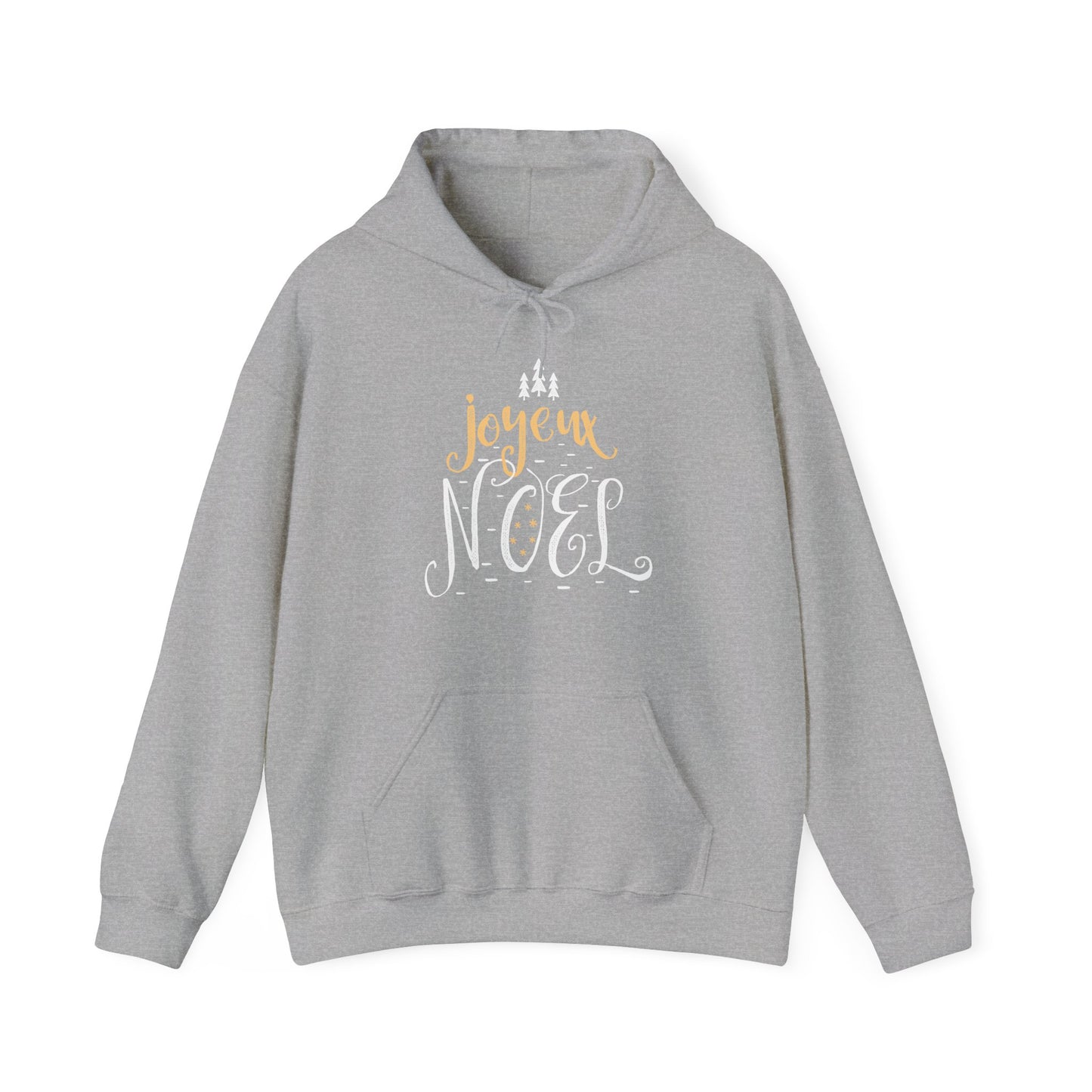 Christmas Unisex Hooded Sweatshirt - Joyeux Noel Design