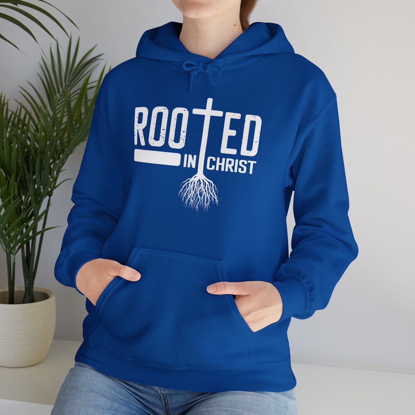 Christian Unisex Hooded Sweatshirt - Rooted In Christ Design