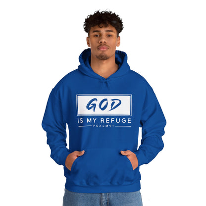 Christian Unisex Hooded Sweatshirt - God Is My Refuge Design