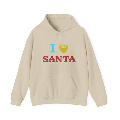 Christmas Unisex Hooded Sweatshirt - I Love Santa Design