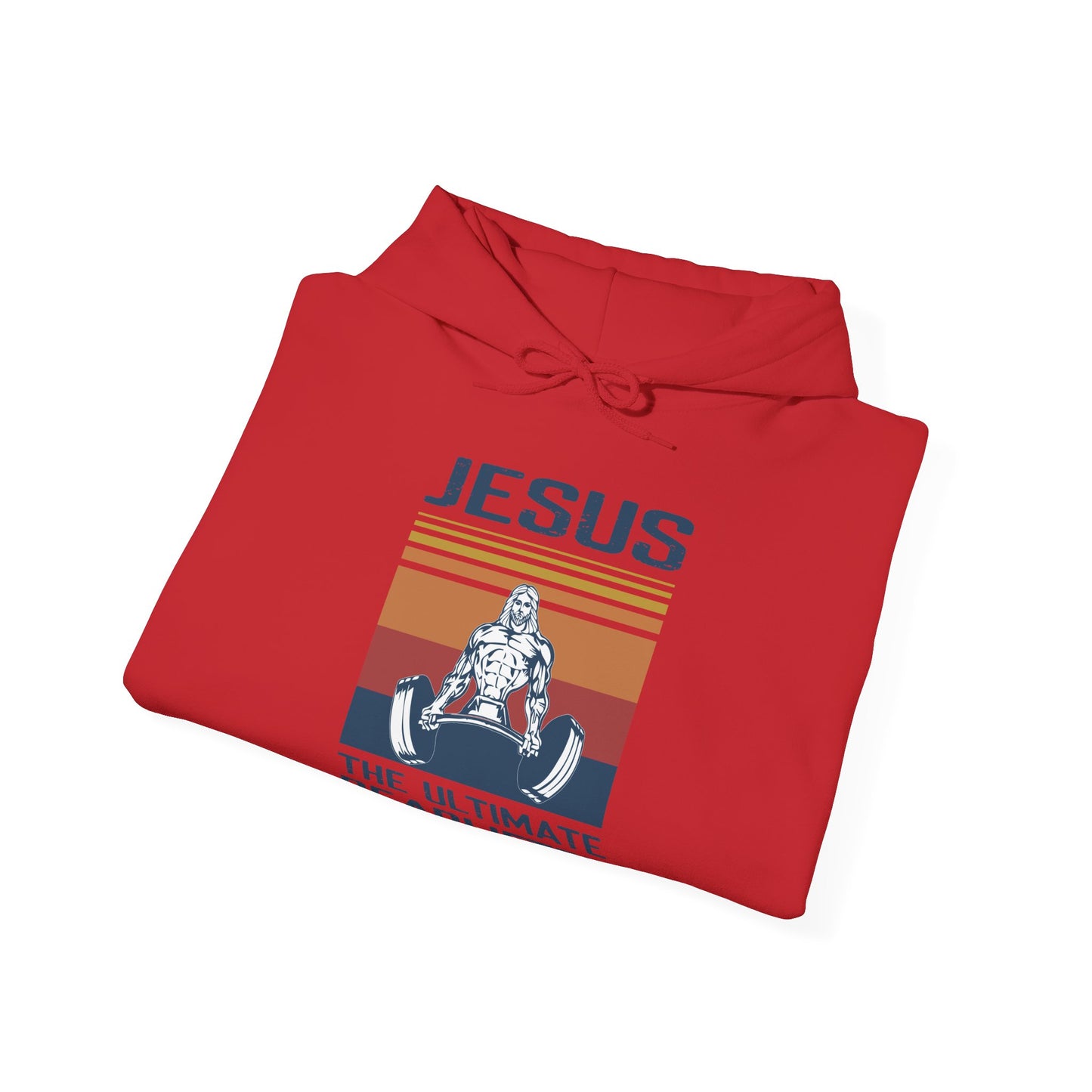 Christian Unisex Hooded Sweatshirt - Jesus The Ultimate Deadlifter Design