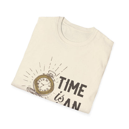 Motivational Unisex T-Shirt - Time Is An Illusion Design