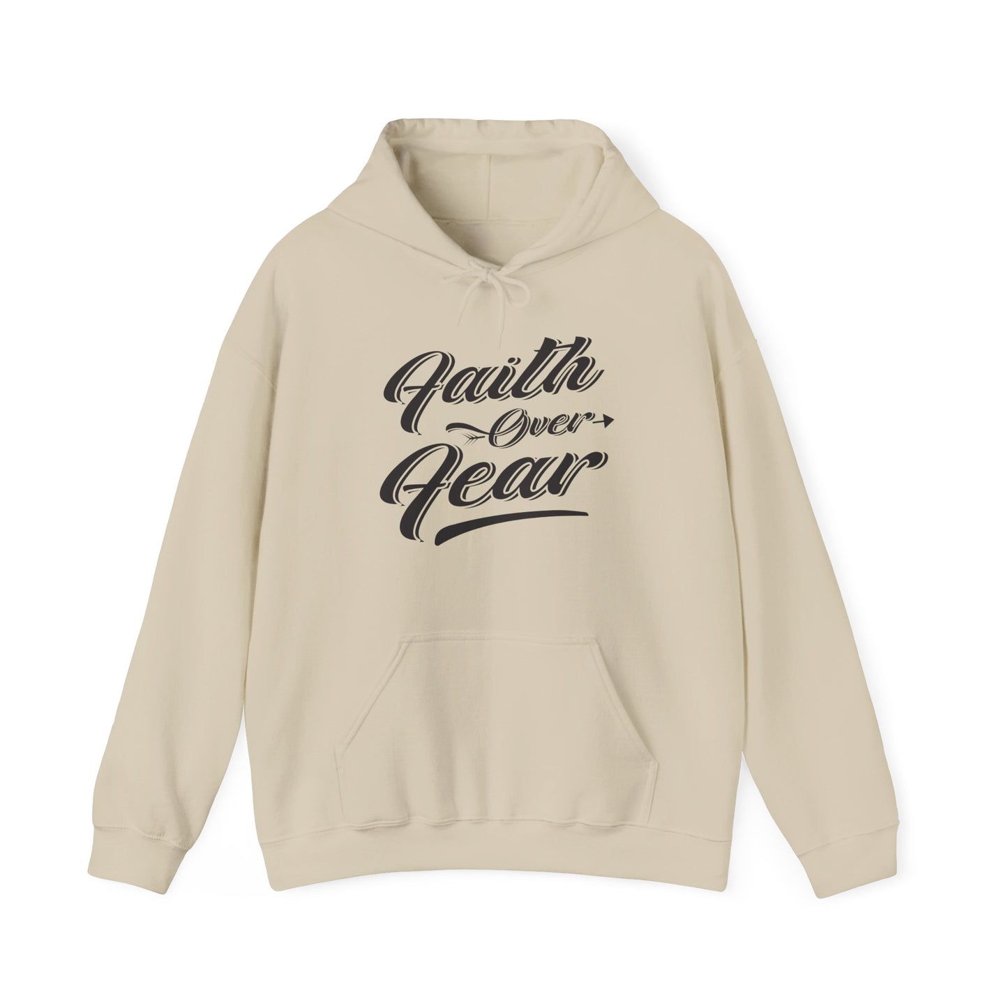 Christian Unisex Hooded Sweatshirt - Faith Over Fear Design