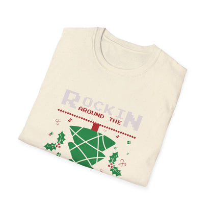 Christmas Unisex T-Shirt - Rockin Around The Upside Down Festive Color Design