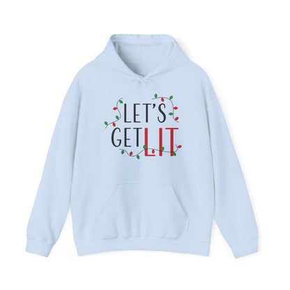 Christmas Unisex Hooded Sweatshirt - Let's Get Lit Design